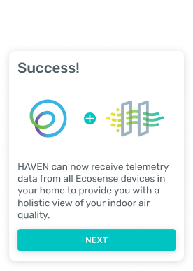 Radon mitigation system Ecosense HAVEN integration IAQ app